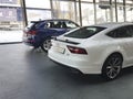 Ukraine Kiev February 25, 2018 model concept stylish brand presentation new cars in the Audi Motor Show