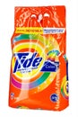 Tide Washing Powder. Tide brand is a manufacturer of laundry detergent products. Field with Clipping Path Royalty Free Stock Photo