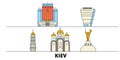 Ukraine, Kiev flat landmarks vector illustration. Ukraine, Kiev line city with famous travel sights, skyline, design.