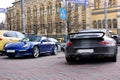Ukraine, Kiev; March 20, 2014; Super combo Porsche cars. Porsche Turbo Royalty Free Stock Photo