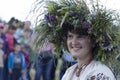 Ukraine, Kiev, Park Pirogovo. Celebration of the pagan festival of Ivan Kupala. July 7, 2017: A beautiful woman in a