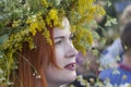 Ukraine, Kiev, Park Pirogovo. Celebration of the pagan festival of Ivan Kupala. July 7, 2017: A beautiful woman in a