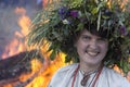 Ukraine, Kiev, Park Pirogovo. Celebration of the pagan festival of Ivan Kupala. July 7, 2017: A beautiful woman in a