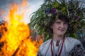 Ukraine, Kiev, Park Pirogovo. Celebration of the pagan festival of Ivan Kupala. July 7, 2017: A beautiful woman in a