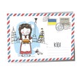 Ukraine Kiev vector postcard Royalty Free Stock Photo
