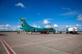 Ukraine, Kyiv - August 13, 2020: a passenger plane at the Boryspil airport. Ukrainian aircraft UR-RWA Windrose AIRLINES. Runway.