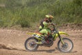 Ukraine, Kyiv, 06.06.2020. First step Golosievo-MX Pyrohiv-Kyiv Extreme Motocross MX Rider riding on dirt track