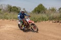 Ukraine, Kyiv, 06.06.2020. First step Golosievo-MX Pyrohiv-Kyiv Extreme Motocross MX Rider riding on dirt track