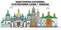 Ukraine , Kyiv,Pechersk Lavra , travel skyline vector illustration.