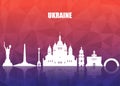 Ukraine Landmark Global Travel And Journey paper background. Vector Design Template.used for your advertisement, book, banner, te