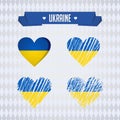 Ukraine with love. Design vector broken heart with flag inside.