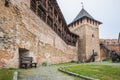 Ukraine. Lutsk - AUGUST 23, 2020. Famous castle in Lutsk over cloudy sky. One of the defensive wall of a medieval castle. Ukraine