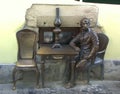 Ukraine, Lviv, Armenian Street, 20, cafe Kerosene Lamp, a monument to the inventors of kerosene lamp