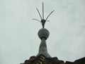 Ukraine, Lviv, lightning bolt on the roof of an old building