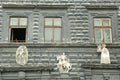 Ukraine, Lviv, Rynok square, Black House, bas-relief sculptures on the facade of the house