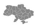 Ukraine map with areas, flat vector illustration Royalty Free Stock Photo