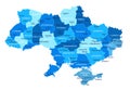 Ukraine map. Cities, regions. Vector Royalty Free Stock Photo