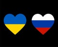 Ukraine And Russia Flags Hearts icon National Europe Emblem Royalty Free Stock Photo