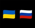 Ukraine And Russia Emblem Flags National Europe Symbol Royalty Free Stock Photo