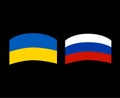 Ukraine And Russia Emblem Flags National Europe Royalty Free Stock Photo