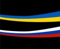 Ukraine And Russia Ribbon Flags Emblem National Europe Royalty Free Stock Photo