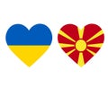 Ukraine And Montenegro Flags National Europe Emblem Heart Icons