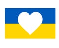 National Europe Ukraine Flag Emblem With Heart Symbol