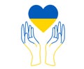 Ukraine Hands Flag And Heart Emblem National Europe