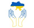 Ukraine Hands Flag And Map Emblem National Europe