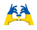 Ukraine Heart And Hands Flag Emblem National Europe