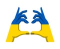 Ukraine Flag Hands Emblem National Europe Abstract