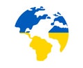 Ukraine Flag Emblem World Map National Europe Royalty Free Stock Photo
