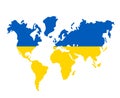 Ukraine Flag World Map Emblem National Europe Royalty Free Stock Photo