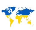 Ukraine World Map Flag Emblem National Europe Royalty Free Stock Photo