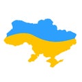 Ukraine map territory with flag colors