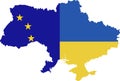 Ukraine maps with Europe flag Royalty Free Stock Photo