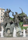 Ukraine. Memorial fountain to founders of Kiev