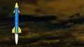 Ukraine missile image in national flag colour