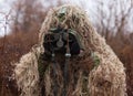 Ukraine modern kikimora soldier watches the enemy