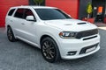 Ukraine, Odessa July 8 - 2021: White Dodge Durango in the park. Royalty Free Stock Photo