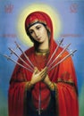 Icon of the Mother of God. Seven-shot