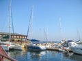 Ukraine, Odessa, Marine Station, Berth 17, Yacht Complex. September 04, 2011. Sail-Motor Yachts and A Floating Restaurant Are