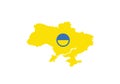 Ukraine outline map country shape national borders heart state symbol love