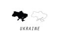 Ukraine outline map country shape national borders