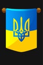 Ukraine Pennant, flag Ukraine. Creative decorative design of pennant with Ukraine trident