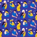 Ukraine people pattern seamless in flat style