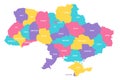 Ukraine political map of administrative divisions Royalty Free Stock Photo