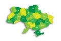 Ukraine political map of administrative divisions