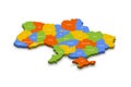 Ukraine political map of administrative divisions Royalty Free Stock Photo