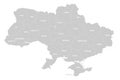 Ukraine political map of administrative divisions